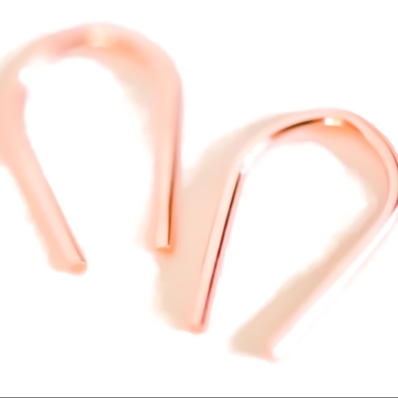 Tiny 1/2” 14K Rose Gold Filled Arch U Shaped Open Threader Minimalist Earrings - Picture 2 of 8